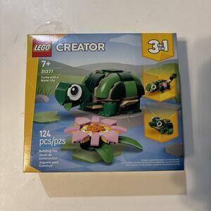 Lego Creator 3 In 1 Turtle With A Water‎ Lily 31377 NIB 124 Pieces